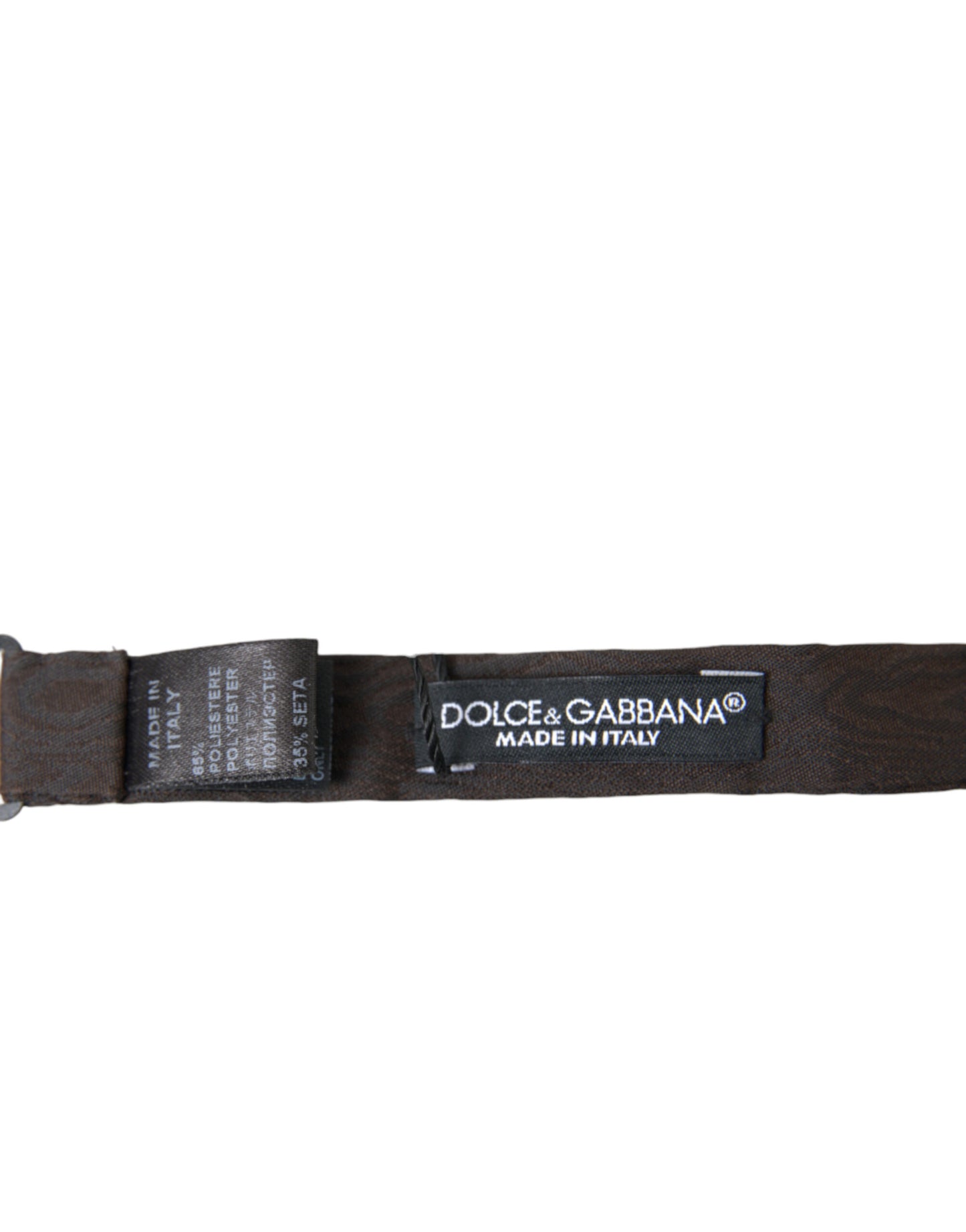 Dolce & Gabbana Brown Silk Adjustable Neck Papillon Bow Tie