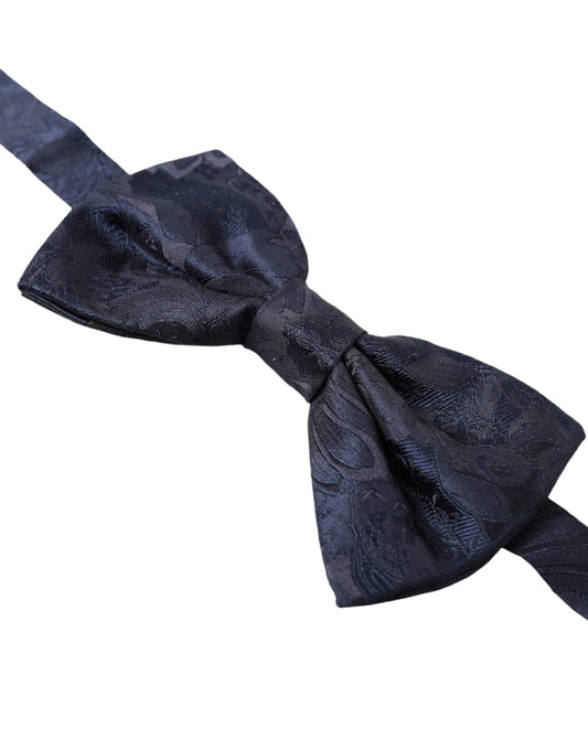 Dolce & Gabbana Blue Silk Adjustable Neck Men Papillon Bow Tie