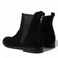 Dolce & Gabbana Black Suede Leather Mid Calf Men Boots Shoes