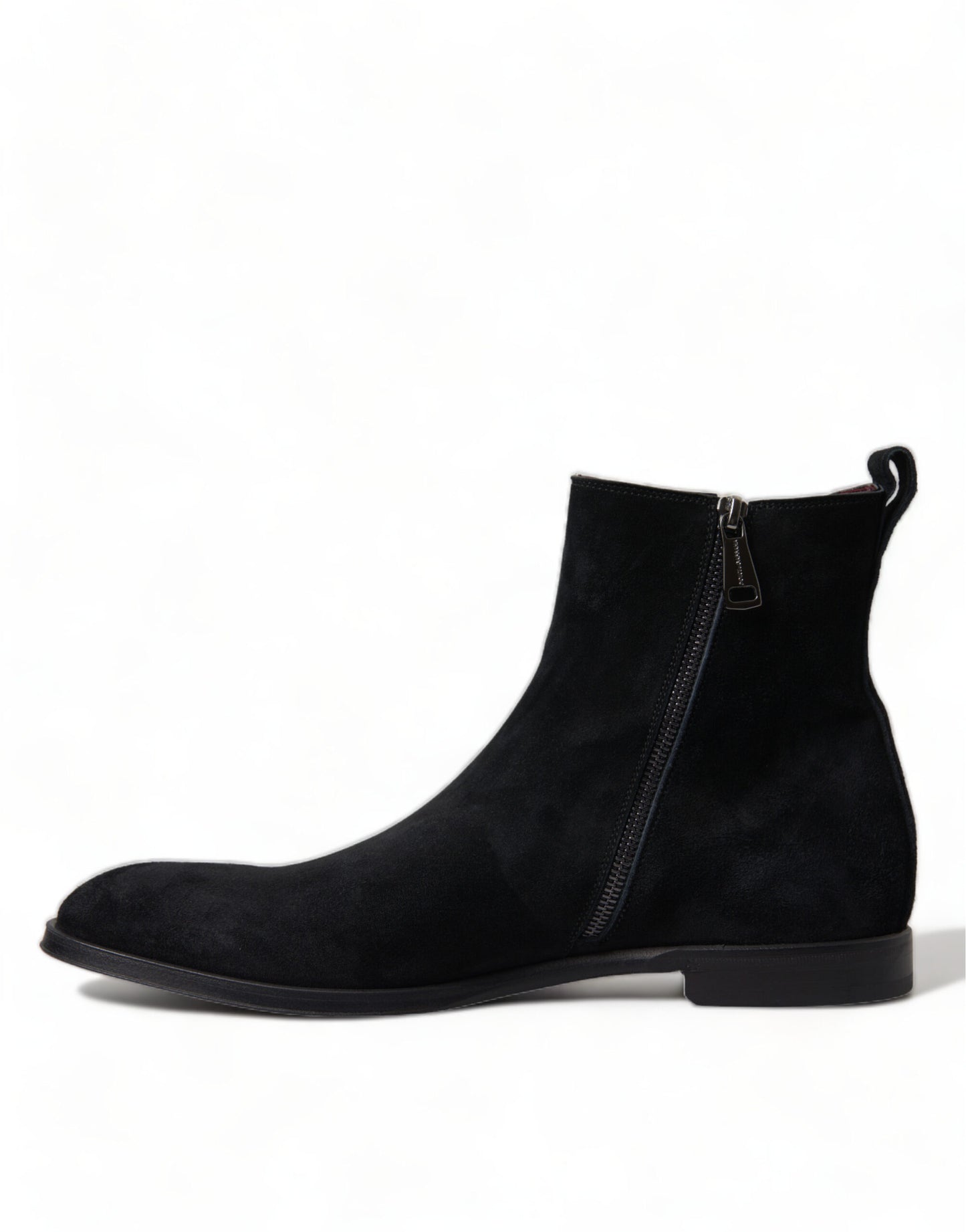 Dolce & Gabbana Black Suede Leather Mid Calf Men Boots Shoes