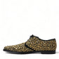 Dolce & Gabbana Black Gold Embellished Derby Dress Shoes