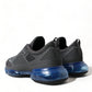 Prada Black Blue Rubber Knit Slip On Low Top Sneakers Shoes