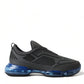 Prada Black Blue Rubber Knit Slip On Low Top Sneakers Shoes