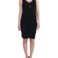 Roccobarocco Black Pencil Sheath Dress