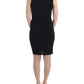 Roccobarocco Black Pencil Sheath Dress