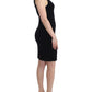 Roccobarocco Black Pencil Sheath Dress