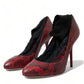 Dolce & Gabbana Red Ayers Leather Lace Socks Pumps Shoes