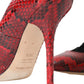 Dolce & Gabbana Red Ayers Leather Lace Socks Pumps Shoes