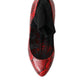 Dolce & Gabbana Red Ayers Leather Lace Socks Pumps Shoes