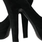 Dolce & Gabbana Black Suede Leather Platform Heel Pumps Shoes