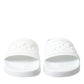 Dolce & Gabbana White Rubber Sandals Slides Beachwear Shoes