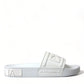 Dolce & Gabbana White Rubber Sandals Slides Beachwear Shoes