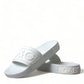 Dolce & Gabbana White Rubber Sandals Slides Beachwear Shoes