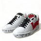 Dolce & Gabbana White Love Patch Portofino Classic Sneakers Shoes