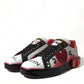 Dolce & Gabbana White Red Crystals Portofino Sneakers Women Shoes