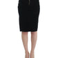 Cavalli Black Corduroy Pencil Skirt