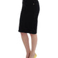 Cavalli Black Corduroy Pencil Skirt