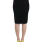 Cavalli Black Corduroy Pencil Skirt