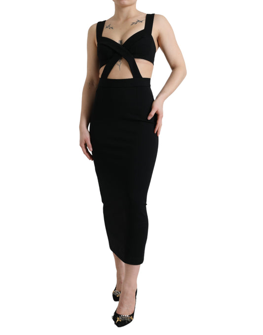 Dolce & Gabbana Stunning Black Cutout Bodycon Dress