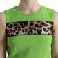 Dolce & Gabbana Apple Green Multicolor Sleeveless Shift Dress