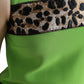 Dolce & Gabbana Apple Green Multicolor Sleeveless Shift Dress