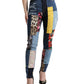 Dolce & Gabbana Multicolor Patchwork GRACE Skinny Denim Jeans