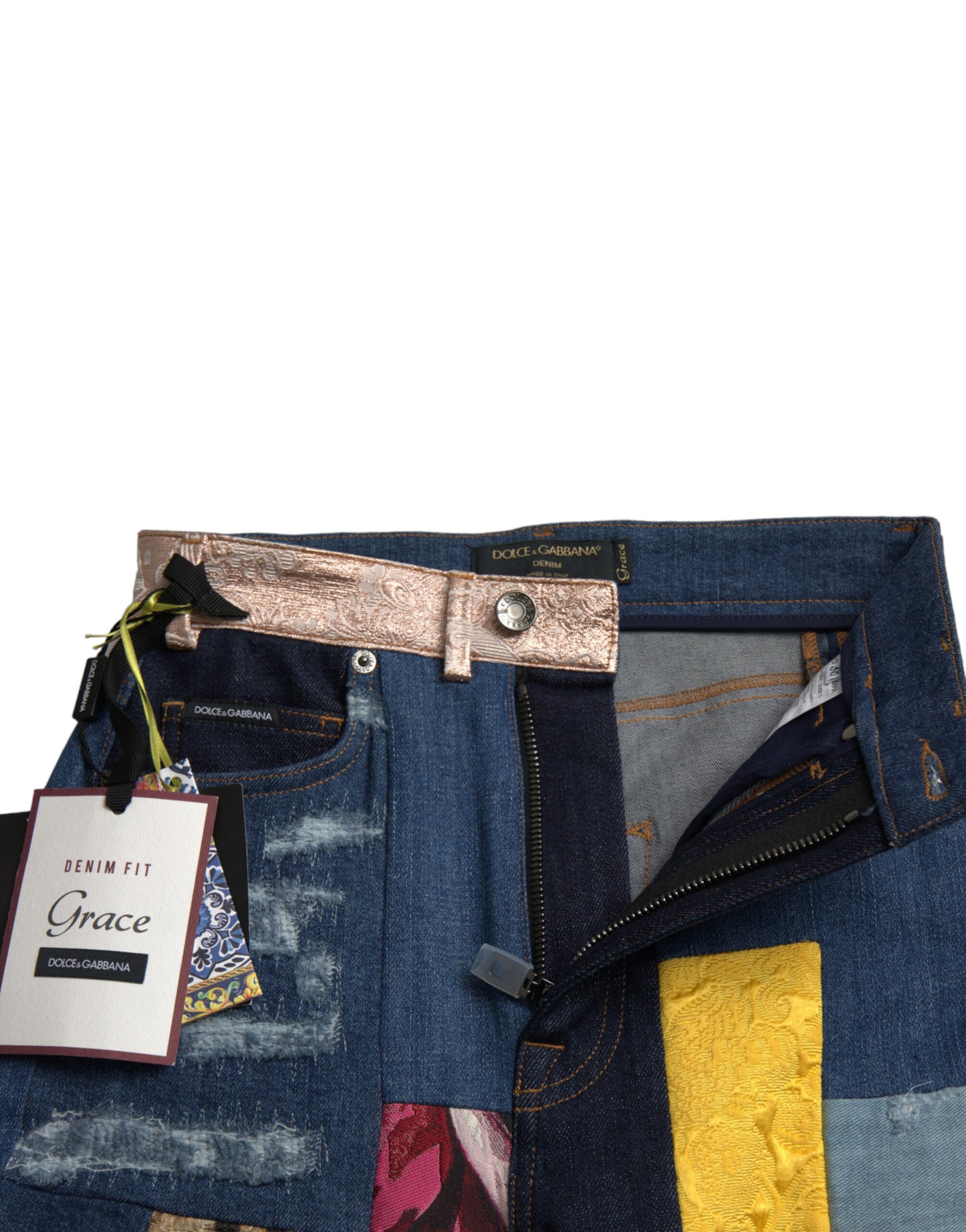 Dolce & Gabbana Multicolor Patchwork GRACE Skinny Denim Jeans