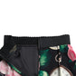 Dolce & Gabbana Black Rose Clock High Waist Pencil Cut Skirt