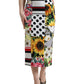 Dolce & Gabbana Multicolor Patchwork High Waist Pencil Skirt