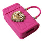 Dolce & Gabbana Pink Silicone Devotion Heart Bag Gold Chain Airpods Case