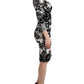 Cavalli Black Printed Sheath Dress