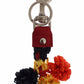 Dolce & Gabbana Multicolor Raffia Leather Clasp Finder Chain Keyring