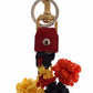 Dolce & Gabbana Gold Yellow Raffia Leather Clasp Finder Chain Keyring