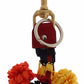 Dolce & Gabbana Gold Yellow Raffia Leather Clasp Finder Chain Keyring