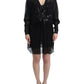 Cavalli Black long sleeve silk dress