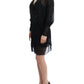 Cavalli Black long sleeve silk dress