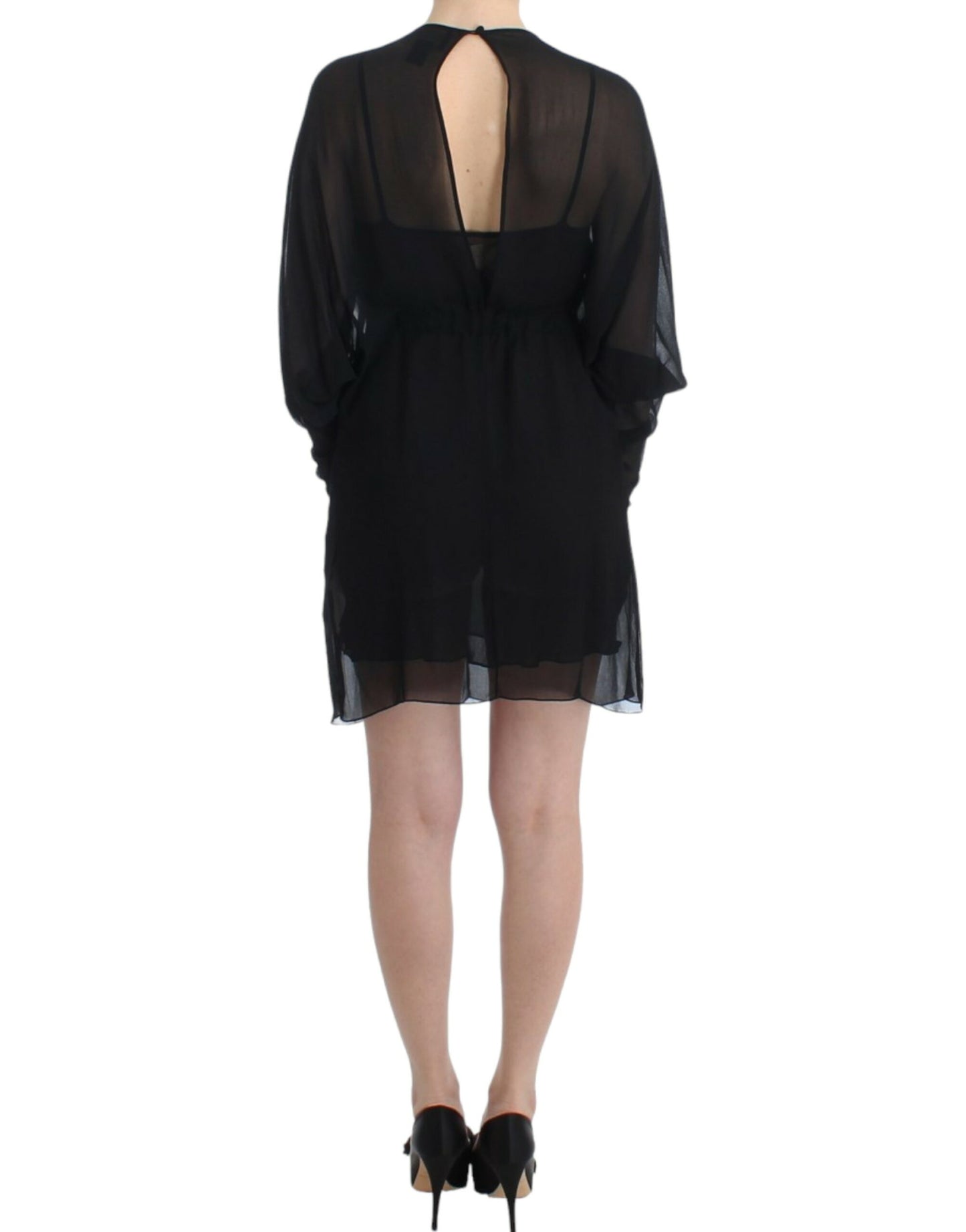 Cavalli Black long sleeve silk dress