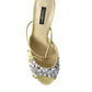 Dolce & Gabbana Yellow Satin Crystal Mary Janes Sandals