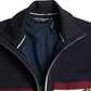 Dolce & Gabbana Blue Stripe Heraldic Full Zip Sweater