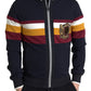 Dolce & Gabbana Blue Stripe Heraldic Full Zip Sweater