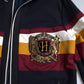 Dolce & Gabbana Blue Stripe Heraldic Full Zip Sweater