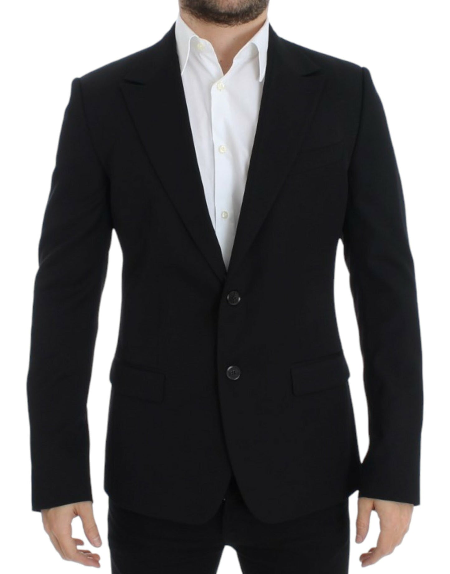 Dolce & Gabbana Black wool slim fit blazer