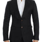 Dolce & Gabbana Black silk slim fit blazer