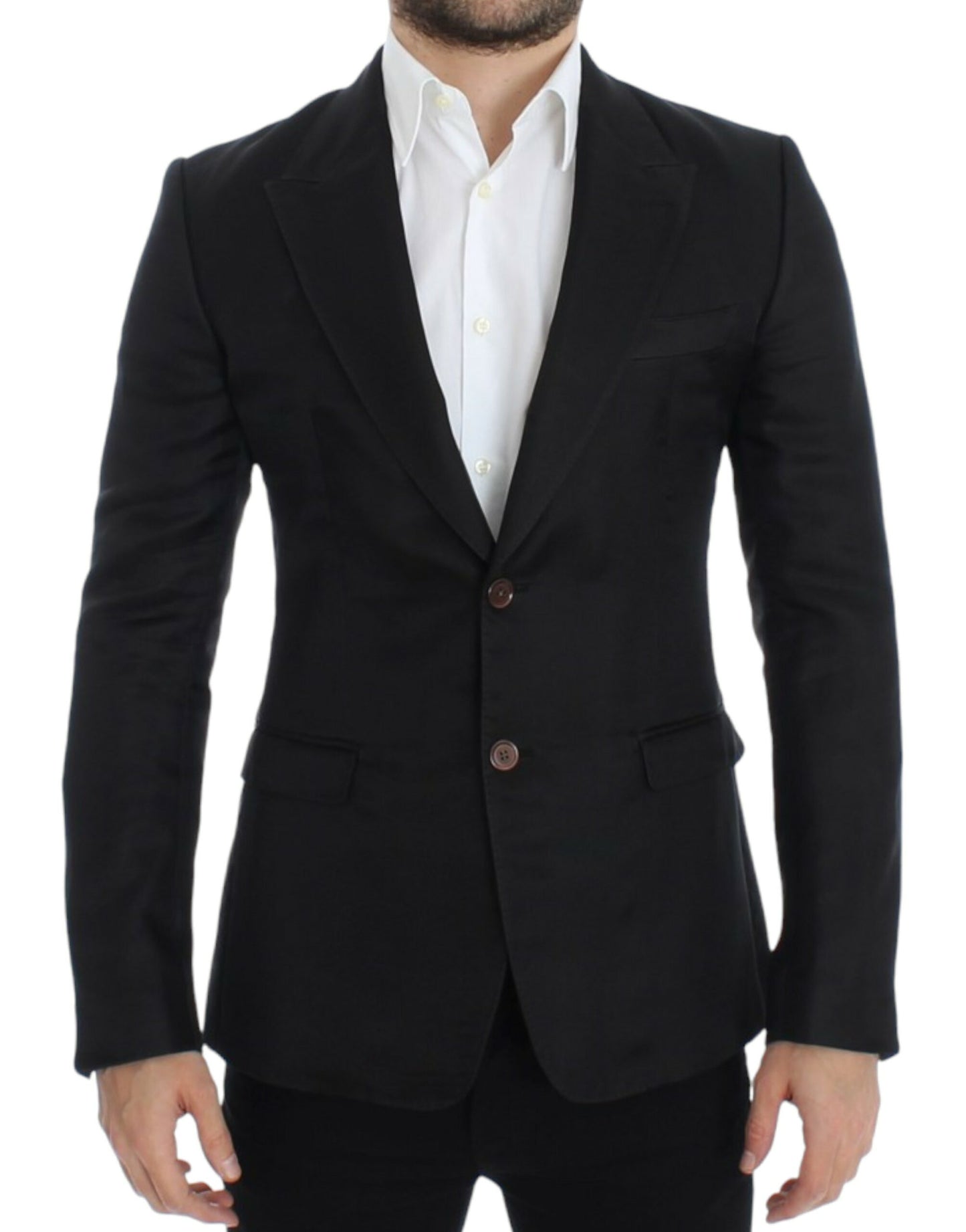 Dolce & Gabbana Black silk slim fit blazer