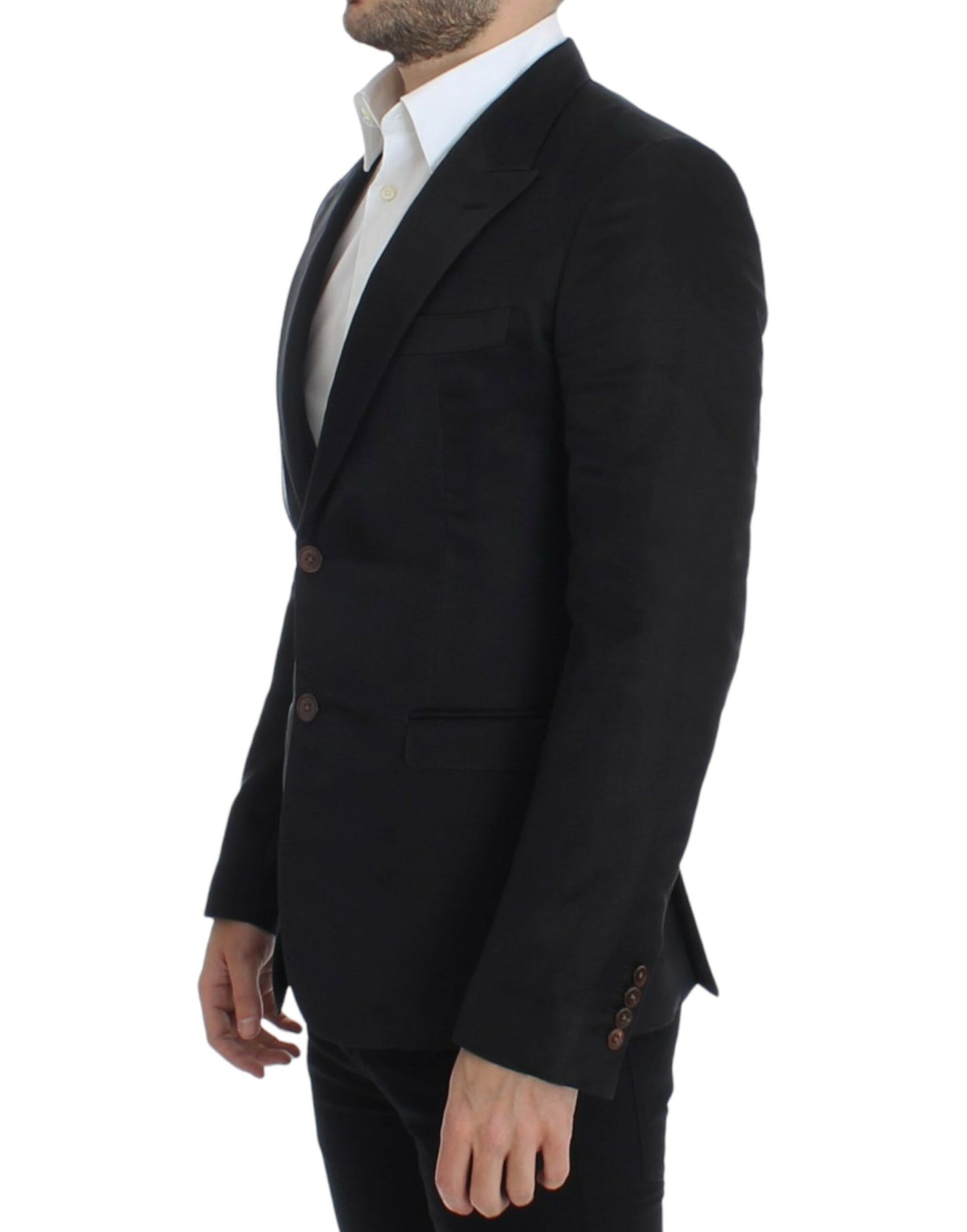 Dolce & Gabbana Black silk slim fit blazer