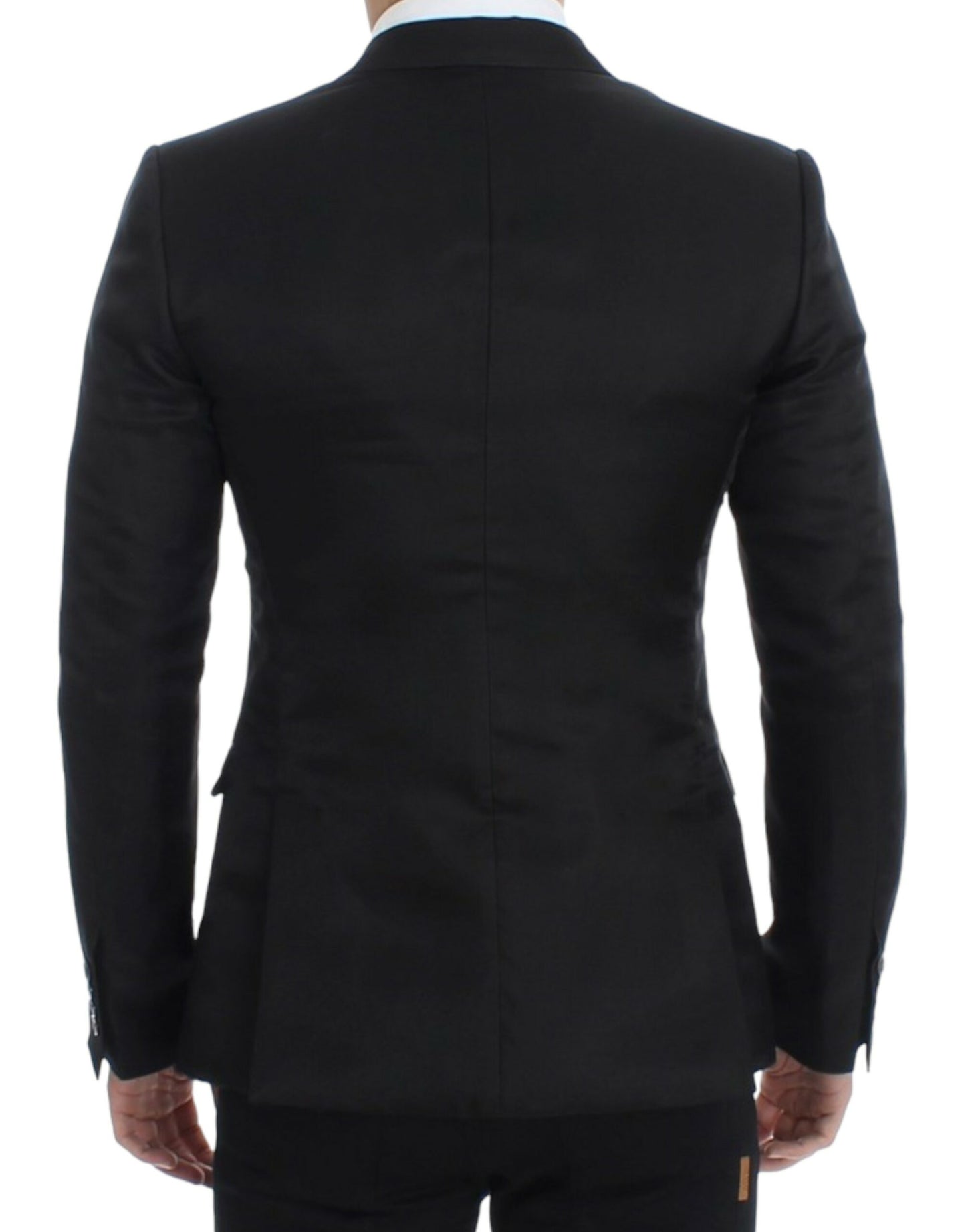 Dolce & Gabbana Black silk slim fit blazer