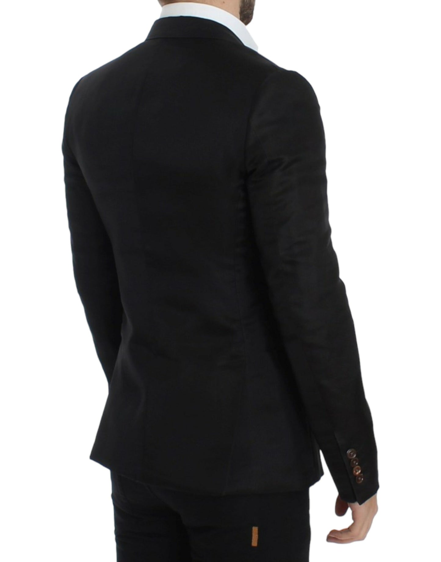 Dolce & Gabbana Black silk slim fit blazer