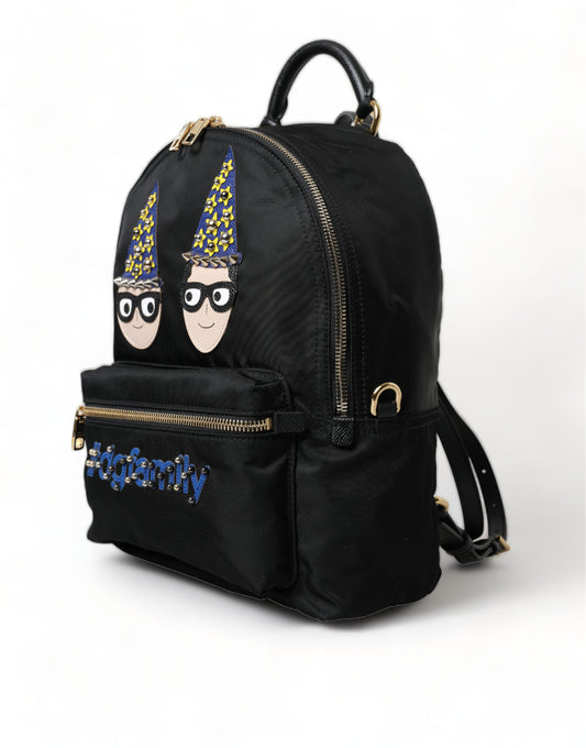 Dolce & Gabbana Elegant Black Gold Detail Backpack