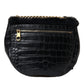 Dolce & Gabbana Exquisite Croc-Embossed Panther Shoulder Bag