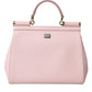 Dolce & Gabbana Chic Pink Sicily Leather Shoulder Bag